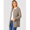 image:imageANRABESS Womens Cardigans 2026 Fall Dressy Casual Long Sleeve Crewneck Button Down Open Front Soft Knit Cardigan SweatersTan