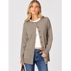 image:imageANRABESS Womens Cardigans 2026 Fall Dressy Casual Long Sleeve Crewneck Button Down Open Front Soft Knit Cardigan SweatersTan