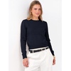 image:imageANRABESS Womens Cropped Lightweight Long Sleeve Sweater  CrewNeck Soft Ribbed Knit PulloverSlim Fit TopsBusiness Casual OutfitsWork Office AllDay WearFall Winter ClothesNavy Blue