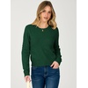 image:imageANRABESS Womens Cropped Lightweight Long Sleeve Sweater  CrewNeck Soft Ribbed Knit PulloverSlim Fit TopsBusiness Casual OutfitsWork Office AllDay WearFall Winter ClothesForest Green