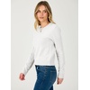 image:imageANRABESS Womens Cropped Lightweight Long Sleeve Sweater  CrewNeck Soft Ribbed Knit PulloverSlim Fit TopsBusiness Casual OutfitsWork Office AllDay WearFall Winter ClothesWhite