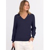 image:imageANRABESS Womens Fall Long Sleeve V Neck Light Sweaters  Lightweight Soft Basic Pullover TopsBusiness Casual Work OutfitsTravel Vacation All Day WearSpring Winter Layer ClothingNavy Blue