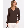 image:imageANRABESS Womens Fall Long Sleeve V Neck Light Sweaters  Lightweight Soft Basic Pullover TopsBusiness Casual Work OutfitsTravel Vacation All Day WearSpring Winter Layer ClothingCoffee