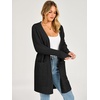 image:imageANRABESS Womens Lightweight Open Front Cardigan Sweaters  Long Sleeve Draped V Neck Coat With Pockets Soft Stretchy Knit Work Business Casual Outfits2026 Fall Trendy Travel OutingsBlack