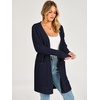 image:imageANRABESS Womens Lightweight Open Front Cardigan Sweaters  Long Sleeve Draped V Neck Coat With Pockets Soft Stretchy Knit Work Business Casual Outfits2026 Fall Trendy Travel OutingsNavy Blue
