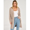 image:imageANRABESS Womens Lightweight Open Front Cardigan Sweaters  Long Sleeve Draped V Neck Coat With Pockets Soft Stretchy Knit Work Business Casual Outfits2026 Fall Trendy Travel OutingsLight Khaki