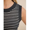 image:imageANRABESS Womens Sleeveless Sweater Vest Striped Tank Tops  Crochet Knit Crew Neck Lightweight Soft Comfy Vacation Travel Work Casual Outfits Sping Summer Layering ClothesBlack White