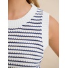 image:imageANRABESS Womens Sleeveless Sweater Vest Striped Tank Tops  Crochet Knit Crew Neck Lightweight Soft Comfy Vacation Travel Work Casual Outfits Sping Summer Layering ClothesWhite Navy Blue