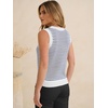 image:imageANRABESS Womens Sleeveless Sweater Vest Striped Tank Tops  Crochet Knit Crew Neck Lightweight Soft Comfy Vacation Travel Work Casual Outfits Sping Summer Layering ClothesWhite Navy Blue