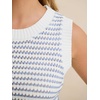 image:imageANRABESS Womens Sleeveless Sweater Vest Striped Tank Tops  Crochet Knit Crew Neck Lightweight Soft Comfy Vacation Travel Work Casual Outfits Sping Summer Layering ClothesWhite Light Blue