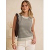 image:imageANRABESS Womens Sleeveless Sweater Vest Striped Tank Tops  Crochet Knit Crew Neck Lightweight Soft Comfy Vacation Travel Work Casual Outfits Sping Summer Layering ClothesApricot Black