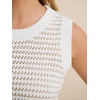 image:imageANRABESS Womens Sleeveless Sweater Vest Striped Tank Tops  Crochet Knit Crew Neck Lightweight Soft Comfy Vacation Travel Work Casual Outfits Sping Summer Layering ClothesWhite Apricot