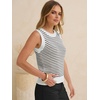 image:imageANRABESS Womens Sleeveless Sweater Vest Striped Tank Tops  Crochet Knit Crew Neck Lightweight Soft Comfy Vacation Travel Work Casual Outfits Sping Summer Layering ClothesWhite Black