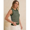 image:imageANRABESS Womens Sleeveless Sweater Vest Striped Tank Tops  Crochet Knit Crew Neck Lightweight Soft Comfy Vacation Travel Work Casual Outfits Sping Summer Layering ClothesArmy Green White