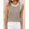 image:imageANRABESS Womens Sleeveless Sweater Vest Striped Tank Tops  Crochet Knit Crew Neck Lightweight Soft Comfy Vacation Travel Work Casual Outfits Sping Summer Layering ClothesApricot Black