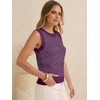 image:imageANRABESS Womens Sleeveless Sweater Vest Striped Tank Tops  Crochet Knit Crew Neck Lightweight Soft Comfy Vacation Travel Work Casual Outfits Sping Summer Layering ClothesDark Magnta Blue
