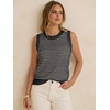 image:imageANRABESS Womens Sleeveless Sweater Vest Striped Tank Tops  Crochet Knit Crew Neck Lightweight Soft Comfy Vacation Travel Work Casual Outfits Sping Summer Layering ClothesBlack White