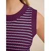 image:imageANRABESS Womens Sleeveless Sweater Vest Striped Tank Tops  Crochet Knit Crew Neck Lightweight Soft Comfy Vacation Travel Work Casual Outfits Sping Summer Layering ClothesDark Magnta Blue