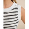 image:imageANRABESS Womens Sleeveless Sweater Vest Striped Tank Tops  Crochet Knit Crew Neck Lightweight Soft Comfy Vacation Travel Work Casual Outfits Sping Summer Layering ClothesWhite Black