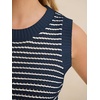 image:imageANRABESS Womens Sleeveless Sweater Vest Striped Tank Tops  Crochet Knit Crew Neck Lightweight Soft Comfy Vacation Travel Work Casual Outfits Sping Summer Layering ClothesNavy Blue White