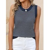 image:imageANRABESS Womens Sleeveless Sweater Vest Striped Tank Tops  Crochet Knit Crew Neck Lightweight Soft Comfy Vacation Travel Work Casual Outfits Sping Summer Layering ClothesNavy Blue White