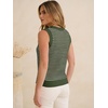 image:imageANRABESS Womens Sleeveless Sweater Vest Striped Tank Tops  Crochet Knit Crew Neck Lightweight Soft Comfy Vacation Travel Work Casual Outfits Sping Summer Layering ClothesArmy Green White