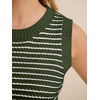 image:imageANRABESS Womens Sleeveless Sweater Vest Striped Tank Tops  Crochet Knit Crew Neck Lightweight Soft Comfy Vacation Travel Work Casual Outfits Sping Summer Layering ClothesArmy Green White