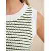 image:imageANRABESS Womens Sleeveless Sweater Vest Striped Tank Tops  Crochet Knit Crew Neck Lightweight Soft Comfy Vacation Travel Work Casual Outfits Sping Summer Layering ClothesWhite Army Green