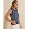 image:imageANRABESS Womens Sleeveless Sweater Vest Striped Tank Tops  Crochet Knit Crew Neck Lightweight Soft Comfy Vacation Travel Work Casual Outfits Sping Summer Layering ClothesNavy Blue White