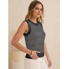 image:imageANRABESS Womens Sleeveless Sweater Vest Striped Tank Tops  Crochet Knit Crew Neck Lightweight Soft Comfy Vacation Travel Work Casual Outfits Sping Summer Layering ClothesBlack White