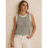 image:imageANRABESS Womens Sleeveless Sweater Vest Striped Tank Tops  Crochet Knit Crew Neck Lightweight Soft Comfy Vacation Travel Work Casual Outfits Sping Summer Layering ClothesApricot Black