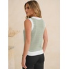 image:imageANRABESS Womens Sleeveless Sweater Vest Striped Tank Tops  Crochet Knit Crew Neck Lightweight Soft Comfy Vacation Travel Work Casual Outfits Sping Summer Layering ClothesWhite Army Green