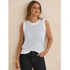 image:imageANRABESS Womens Sleeveless Sweater Vest Striped Tank Tops  Crochet Knit Crew Neck Lightweight Soft Comfy Vacation Travel Work Casual Outfits Sping Summer Layering ClothesWhite Light Blue