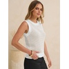 image:imageANRABESS Womens Sleeveless Sweater Vest Striped Tank Tops  Crochet Knit Crew Neck Lightweight Soft Comfy Vacation Travel Work Casual Outfits Sping Summer Layering ClothesWhite Apricot