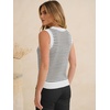 image:imageANRABESS Womens Sleeveless Sweater Vest Striped Tank Tops  Crochet Knit Crew Neck Lightweight Soft Comfy Vacation Travel Work Casual Outfits Sping Summer Layering ClothesWhite Black