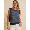 image:imageANRABESS Womens Sleeveless Sweater Vest Striped Tank Tops  Crochet Knit Crew Neck Lightweight Soft Comfy Vacation Travel Work Casual Outfits Sping Summer Layering ClothesNavy Blue White
