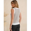 image:imageANRABESS Womens Sleeveless Sweater Vest Striped Tank Tops  Crochet Knit Crew Neck Lightweight Soft Comfy Vacation Travel Work Casual Outfits Sping Summer Layering ClothesWhite Brown