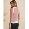 image:imageANRABESS Womens Sleeveless Sweater Vest Striped Tank Tops  Crochet Knit Crew Neck Lightweight Soft Comfy Vacation Travel Work Casual Outfits Sping Summer Layering ClothesWhite Red