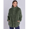 image:imageANRABESS Womens Sweatshirt Sherpa Fuzzy Fleece Zip Up Hoodies Cozy Pullover Soft Sweaters Tops 2026 Fall Trendy ClothesArmy Green