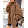 image:imageANRABESS Womens Sweatshirt Sherpa Fuzzy Fleece Zip Up Hoodies Cozy Pullover Soft Sweaters Tops 2026 Fall Trendy ClothesBrown