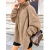image:imageANRABESS Womens Sweatshirt Sherpa Fuzzy Fleece Zip Up Hoodies Cozy Pullover Soft Sweaters Tops 2026 Fall Trendy ClothesKhaki
