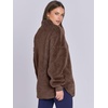 image:imageANRABESS Womens Sweatshirt Sherpa Fuzzy Fleece Zip Up Hoodies Cozy Pullover Soft Sweaters Tops 2026 Fall Trendy ClothesRed Brown