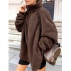 image:imageANRABESS Womens Sweatshirt Sherpa Fuzzy Fleece Zip Up Hoodies Cozy Pullover Soft Sweaters Tops 2026 Fall Trendy ClothesRed Brown