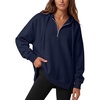 image:imageANRABESS Hoodies for Women Oversized Quarter Zip Pullover  Cozy Drawstring Fleece Tunic SweatshirtLoose Fit Long Sleeve With Side Split Casual amp Daily Leggings Outfits Spring amp FallNavy Blue