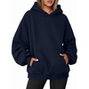 image:imageANRABESS Oversized Hoodies for Women Fleece Sweatshirt  Ruched Long Sleeve Pullover Top  with Kangaroo Pocket Drop ShoulderCasual Daily amp Light Workouts Spring Fall ClothesNavy