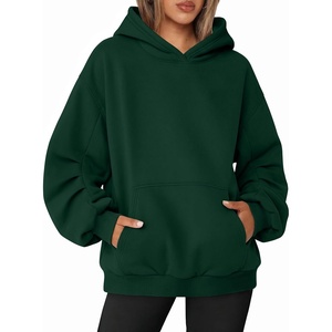 image:imageANRABESS Oversized Hoodies for Women Fleece Sweatshirt  Ruched Long Sleeve Pullover Top  with Kangaroo Pocket Drop ShoulderCasual Daily amp Light Workouts Spring Fall ClothesForest Green
