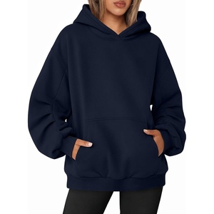 image:imageANRABESS Oversized Hoodies for Women Fleece Sweatshirt  Ruched Long Sleeve Pullover Top  with Kangaroo Pocket Drop ShoulderCasual Daily amp Light Workouts Spring Fall ClothesNavy