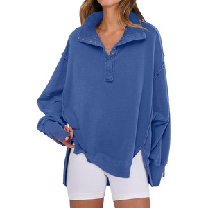 image:imageANRABESS Sweatshirt for Women Oversized Henley Fall Outfits  Button Up High Low Hem Pullover TopsLoose Fit Slit Side Tunic SweatshirtsComfort Soft SweatersTravel and Everyday ClothesRoyal Blue