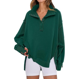 image:imageANRABESS Sweatshirt for Women Oversized Henley Fall Outfits  Button Up High Low Hem Pullover TopsLoose Fit Slit Side Tunic SweatshirtsComfort Soft SweatersTravel and Everyday ClothesForest