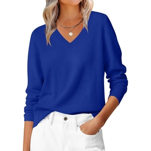 image:imageANRABESS Womens Fall Long Sleeve V Neck Light Sweaters  Lightweight Soft Basic Pullover TopsBusiness Casual Work OutfitsTravel Vacation All Day WearSpring Winter Layer ClothingRoyal Blue